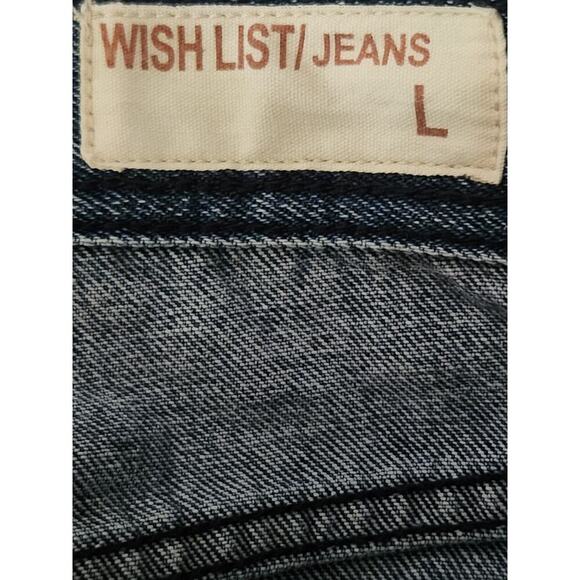 Wish List Jeans Women's Sz L Blue Denim Factory Distressed Straight High-Rise - Picture 6 of 6